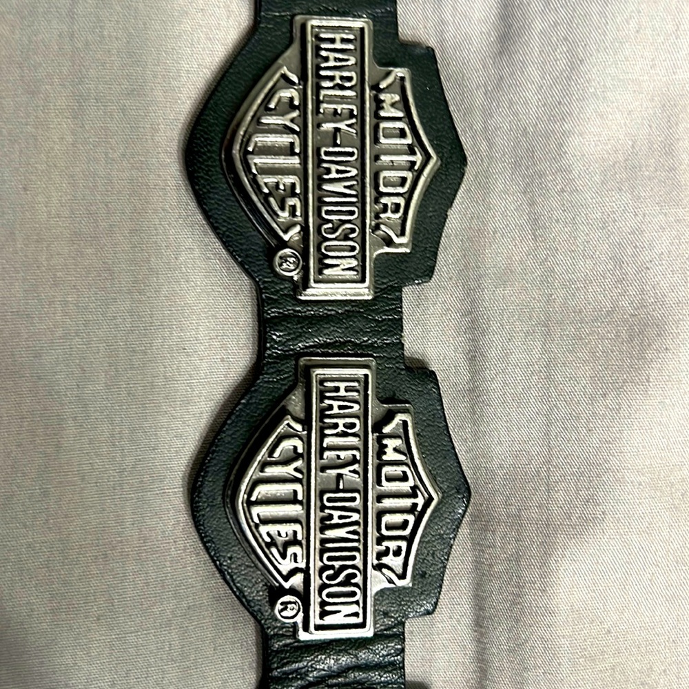 Harley Davidson Belt Heavy Bar & Shield Logo Black Leather  fits 34” 38”